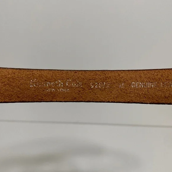 Vintage Kenneth Cole Western Style Leather Belt with Silver Buckle Detai… - Picture 8 of 14